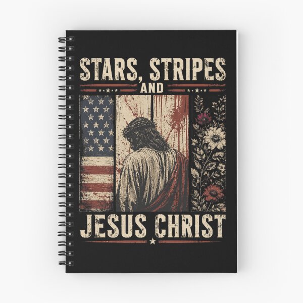Item preview, Stars Stripes and Jesus Christ Funny Patriotic Christian designed and sold by OlakunleOloroz.