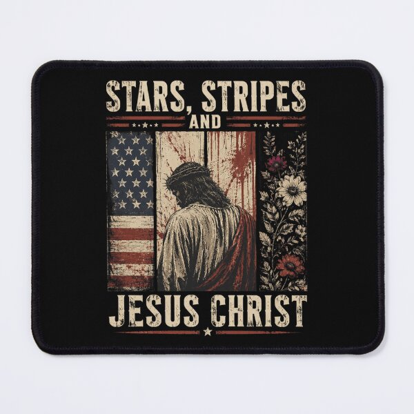 Item preview, Stars Stripes and Jesus Christ Funny Patriotic Christian designed and sold by OlakunleOloroz.