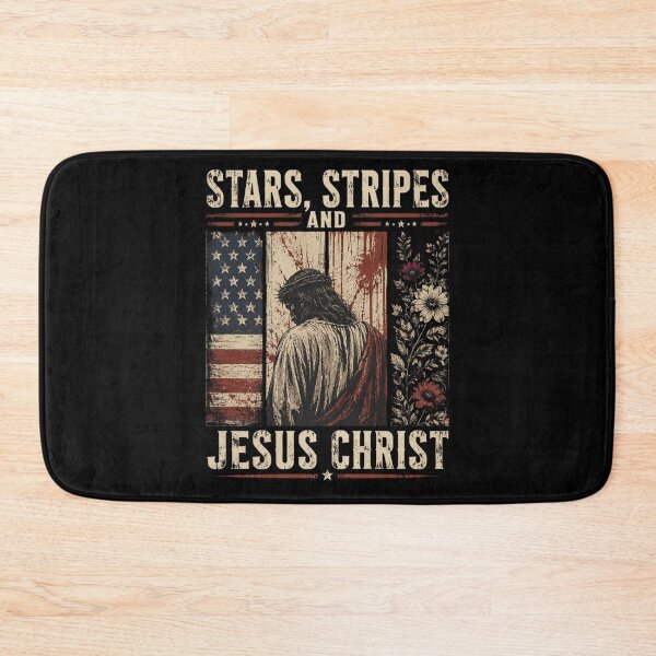 Item preview, Stars Stripes and Jesus Christ Funny Patriotic Christian designed and sold by OlakunleOloroz.