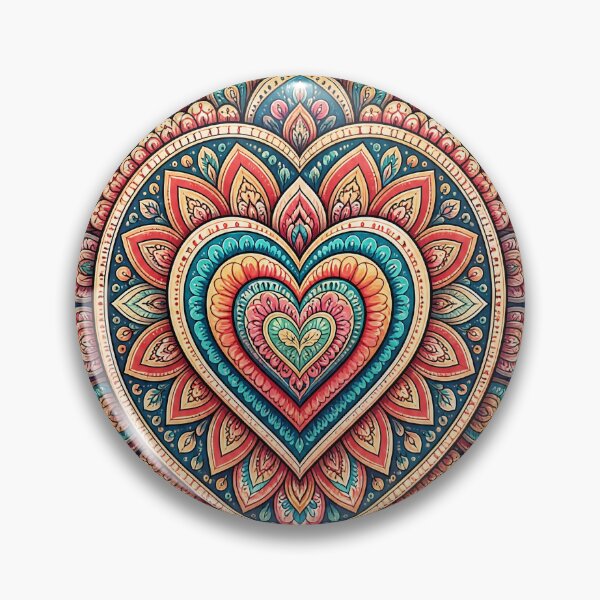 Item preview, Mandala Heart Pattern Colorful designed and sold by VibePrints101.