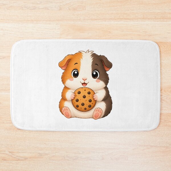 Item preview, Cute Guinea Pig Eating Chocolate Chip Cookie Illustration designed and sold by Seculinator.