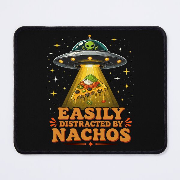 Item preview, Easily Distracted by Nachos Funny Alien UFO Food Humor designed and sold by JasKei-Designs.