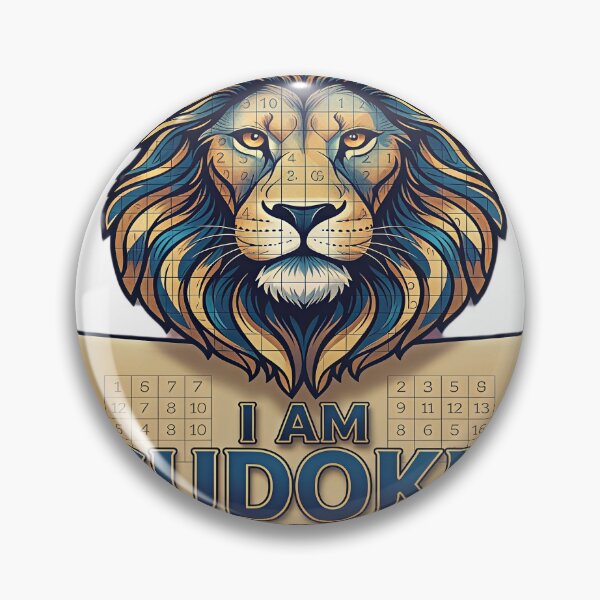 Item preview, I Am Sudoku King – Regal Lion Puzzle Master Illustration designed and sold by Artisan Finds Online.