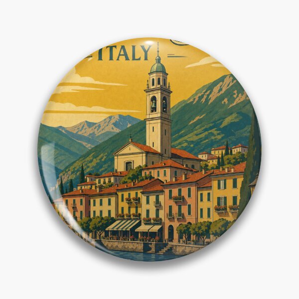 Item preview, Menaggio Italy Travel Souvenir Retro Illustration designed and sold by VisualArtsOasis.