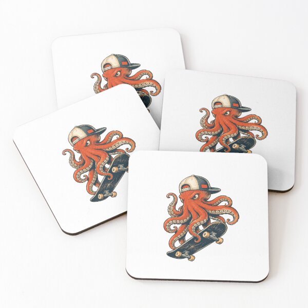 Item preview, Cool Octopus Skateboard Streetwear Vintage Skater Gift Design designed and sold by w1ckerman.
