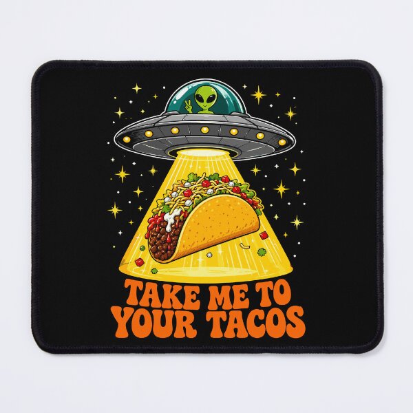Item preview, Take Me to Your Tacos Funny Alien UFO Food Pun designed and sold by JasKei-Designs.