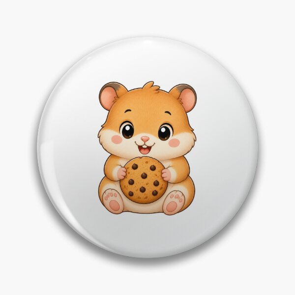 Item preview, Cute Hamster Eating Chocolate Chip Cookie Illustration designed and sold by Seculinator.