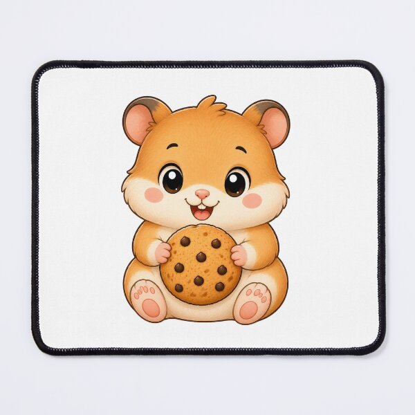 Item preview, Cute Hamster Eating Chocolate Chip Cookie Illustration designed and sold by Seculinator.