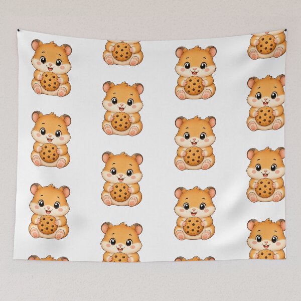 Item preview, Cute Hamster Eating Chocolate Chip Cookie Illustration designed and sold by Seculinator.