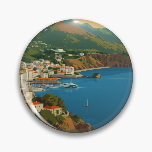 Item preview, Bejaia Algeria - Vintage Mediterranean Bay Travel Poster designed and sold by Yasminehk.