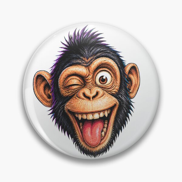 Item preview, Funny Winking Monkey Face Cartoon designed and sold by Krincydigitalart.