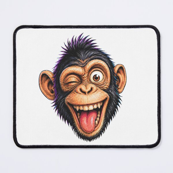 Item preview, Funny Winking Monkey Face Cartoon designed and sold by Krincydigitalart.