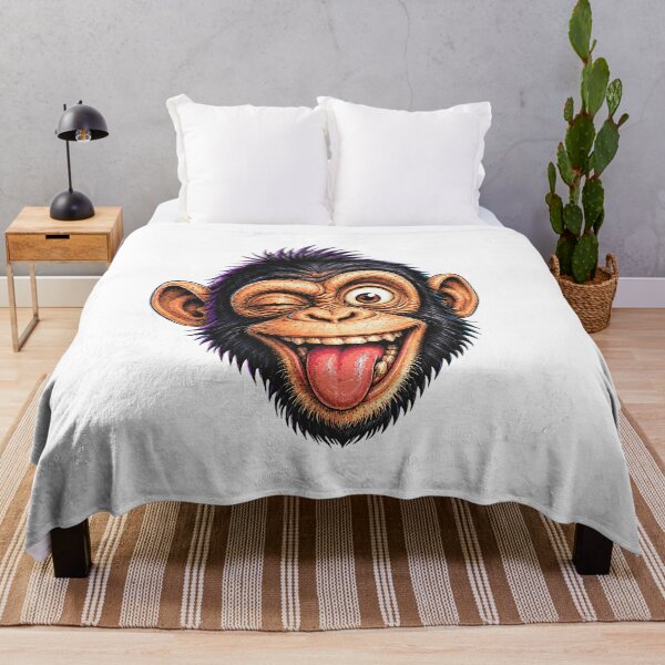 Item preview, Funny Winking Monkey Face Cartoon designed and sold by Krincydigitalart.