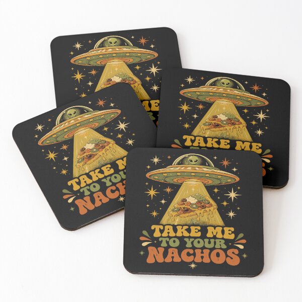 Item preview, Take Me to Your Nachos Retro 70s Alien UFO Food Pun designed and sold by JasKei-Designs.
