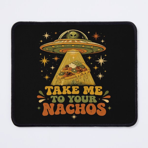 Item preview, Take Me to Your Nachos Retro 70s Alien UFO Food Pun designed and sold by JasKei-Designs.