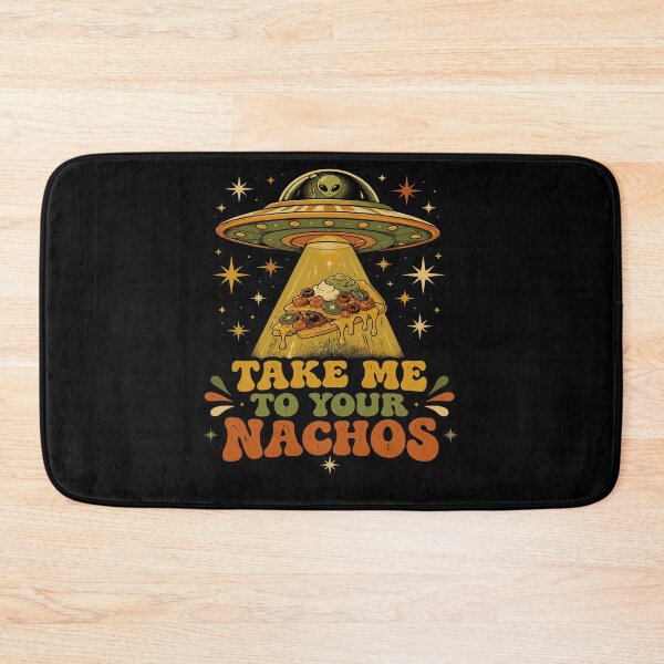 Item preview, Take Me to Your Nachos Retro 70s Alien UFO Food Pun designed and sold by JasKei-Designs.