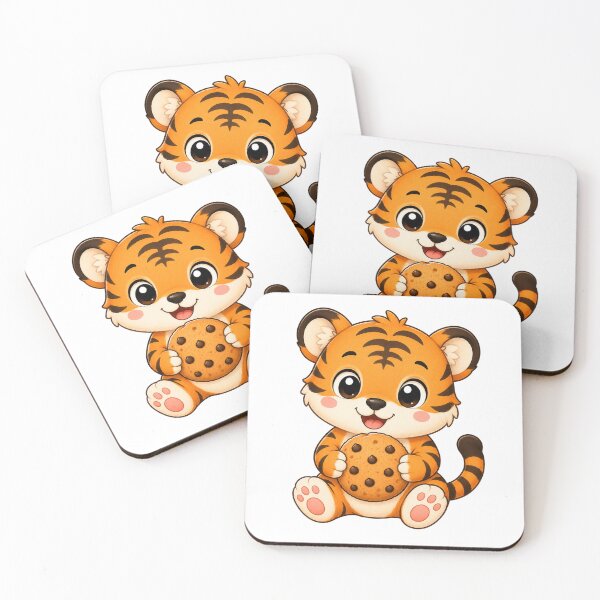 Item preview, Cute Tiger Eating Chocolate Chip Cookie Illustration designed and sold by Seculinator.