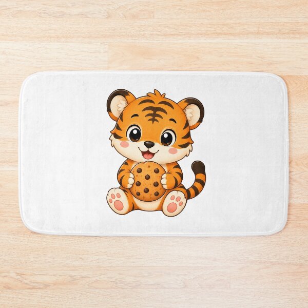 Item preview, Cute Tiger Eating Chocolate Chip Cookie Illustration designed and sold by Seculinator.