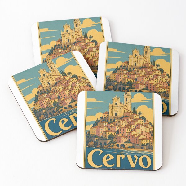 Item preview, Cervo Italy Travel Souvenir Retro Illustration designed and sold by VisualArtsOasis.