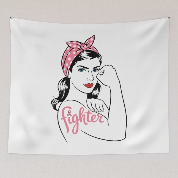 Item preview, Fighter Rosie The Riveter Breast Cancer Awareness designed and sold by SapfireStuArt.