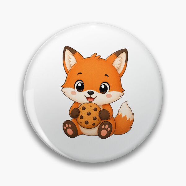 Item preview, Cute Fox Eating Chocolate Chip Cookie Illustration designed and sold by Seculinator.