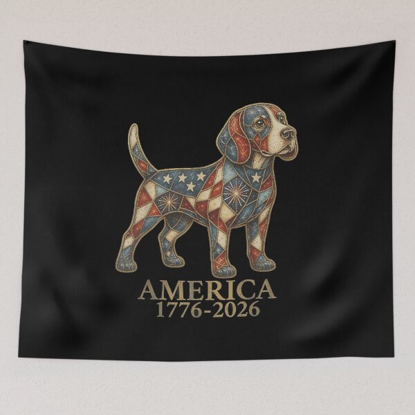 Item preview, America 1776-2026 Patriotic Beagle Dog USA 250 Years designed and sold by gre-good-sweet.