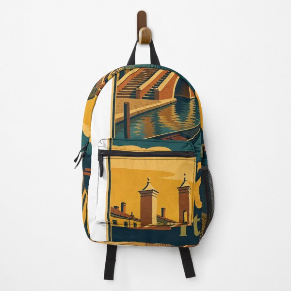 Item preview, Comacchio Italy Travel Souvenir Retro Illustration designed and sold by VisualArtsOasis.