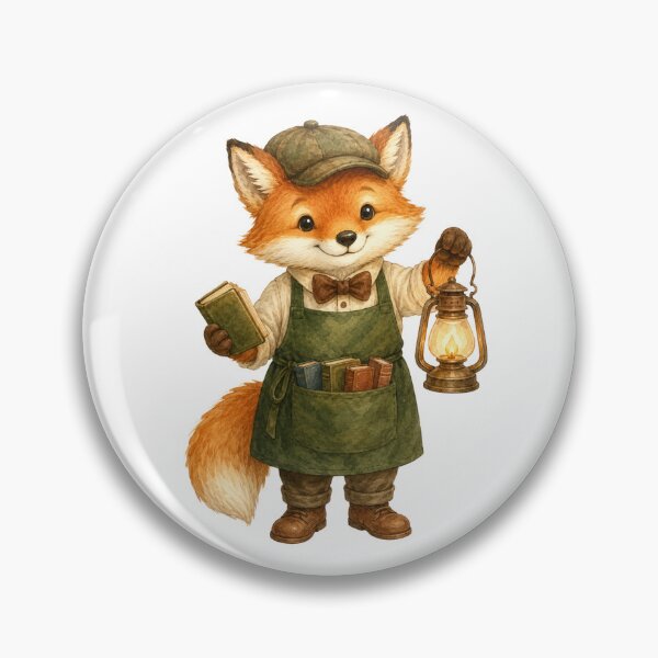 Item preview, Cute Fox Bookshop Owner Animal Jobs Print – Watercolor Fox Book Lover Art, Cozy Animal Sticker designed and sold by DonnaByPT.