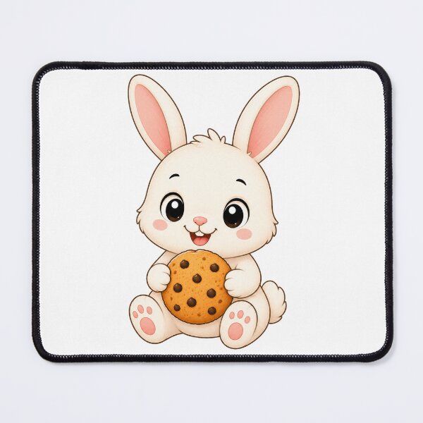 Item preview, Cute Bunny Eating Chocolate Chip Cookie Rabbit Art designed and sold by Seculinator.