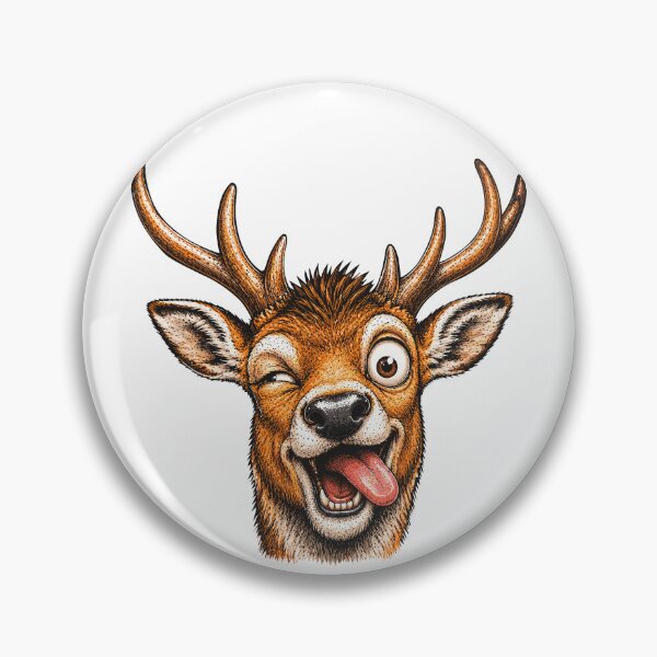 Item preview, Funny Winking Deer Cartoon designed and sold by Krincydigitalart.
