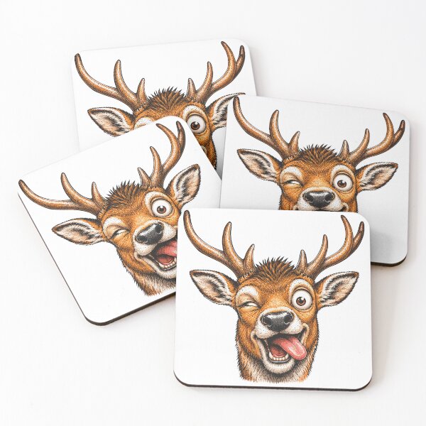 Item preview, Funny Winking Deer Cartoon designed and sold by Krincydigitalart.