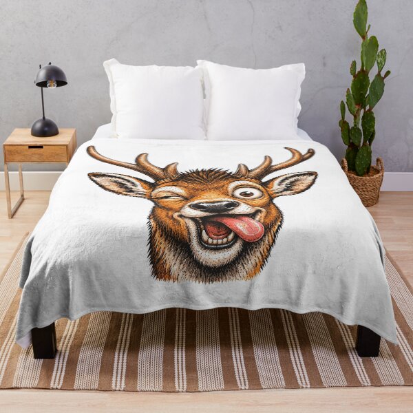 Item preview, Funny Winking Deer Cartoon designed and sold by Krincydigitalart.