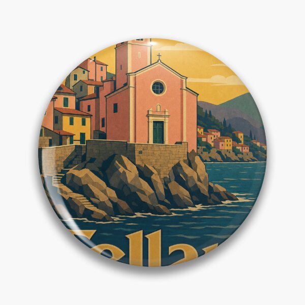 Item preview, Tellaro Italy Travel Souvenir Retro Illustration designed and sold by VisualArtsOasis.