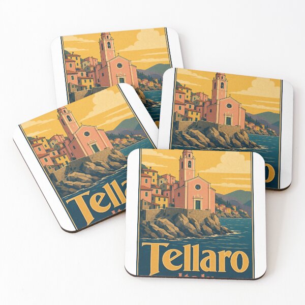 Item preview, Tellaro Italy Travel Souvenir Retro Illustration designed and sold by VisualArtsOasis.