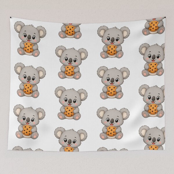 Item preview, Cute Koala Eating Chocolate Chip Cookie Bear Art designed and sold by Seculinator.