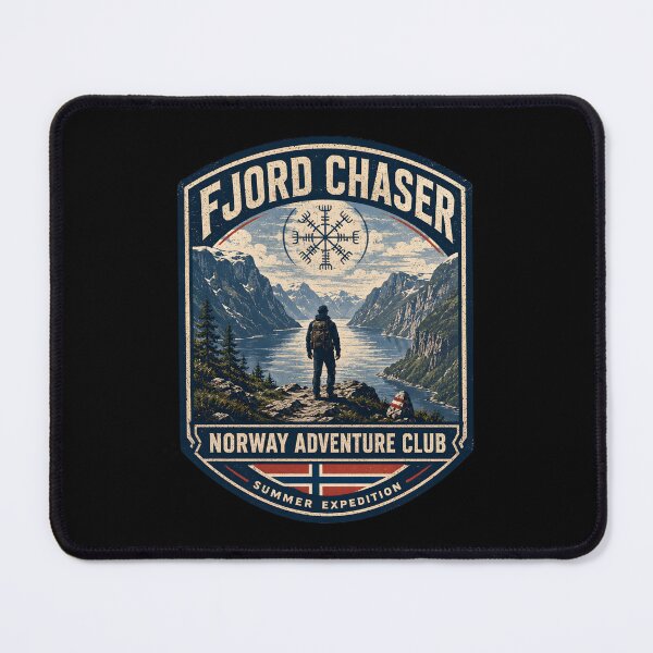 Item preview, Fjord Chaser Norway Adventure Club Vintage Hiking Badge designed and sold by R3X .