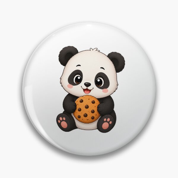 Item preview, Cute Panda Bear Eating Chocolate Chip Cookie Illustration designed and sold by Seculinator.