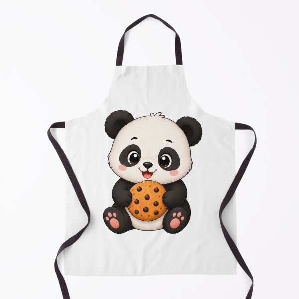 Item preview, Cute Panda Bear Eating Chocolate Chip Cookie Illustration designed and sold by Seculinator.
