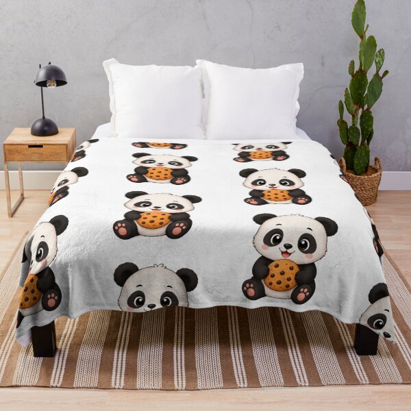 Item preview, Cute Panda Bear Eating Chocolate Chip Cookie Illustration designed and sold by Seculinator.