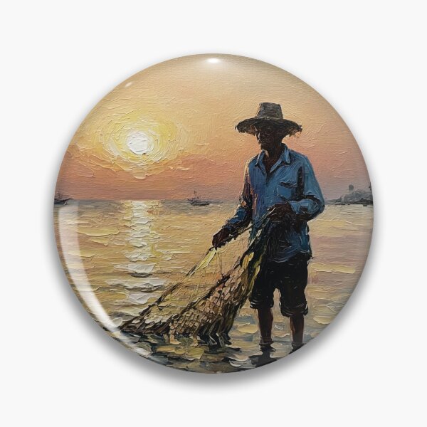 Item preview, Sunset Fisherman Tropical Beach Oil Painting Art designed and sold by Francis & May.