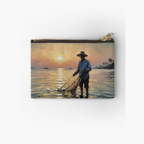 Item preview, Sunset Fisherman Tropical Beach Oil Painting Art designed and sold by Francis & May.