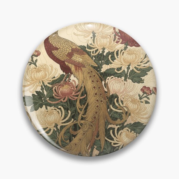 Item preview, Art Nouveau Golden Pheasant Decorative Panel designed and sold by PictorialWhimsy.