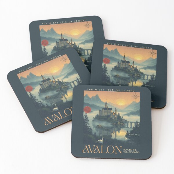 Item preview, Retro Avalon Travel Poster The Misty Isle Of Legend designed and sold by KaBaRen.