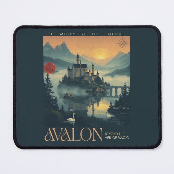 Item preview, Retro Avalon Travel Poster The Misty Isle Of Legend designed and sold by KaBaRen.