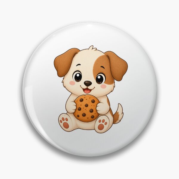 Item preview, Cute Puppy Dog Eating Chocolate Chip Cookie Illustration designed and sold by Seculinator.