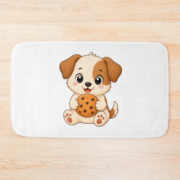 Item preview, Cute Puppy Dog Eating Chocolate Chip Cookie Illustration designed and sold by Seculinator.