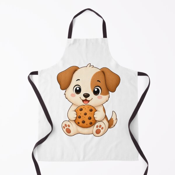 Item preview, Cute Puppy Dog Eating Chocolate Chip Cookie Illustration designed and sold by Seculinator.