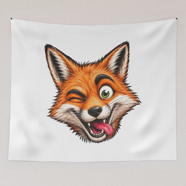 Item preview, Funny Winking Fox Cartoon designed and sold by Krincydigitalart.