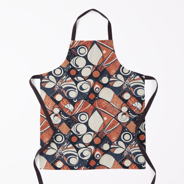 Artikelvorschau, Geometric abstract pattern design,  accented by coral red, navy, and ivory in a serene, balanced layout 3 entworfen und verkauft von Habatour Creations Exclusive Digital Art Products.