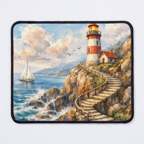 Item preview, Lighthouse above a sea of cliffs designed and sold by Sigtrix.